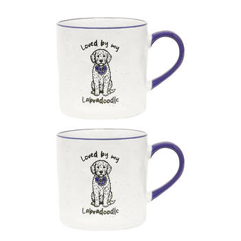 2PK Loved By My Pet Mugs Labradoodle Ceramic Drinking Mug Kitchenware 380ml