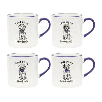 4PK Loved By My Pet Mugs Labradoodle Ceramic Drinking Mug Kitchenware 380ml