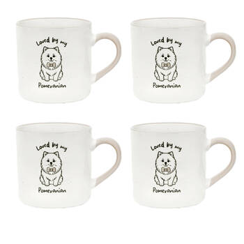 4PK Loved By My Pet Mugs Pomeranian Mug Ceramic Drinking Kitchenware 380ml