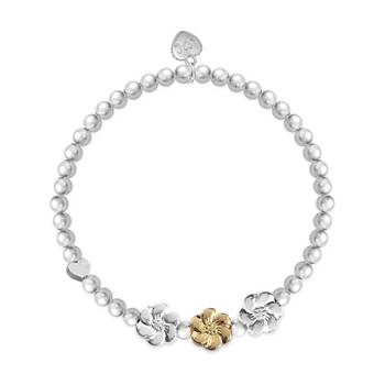 Life Charms Just Because Thank You Stretch Bracelet Silver Gold 17.5cm