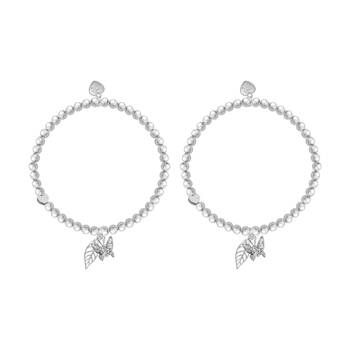 2PK Life Charms Just Because Thinking Of You Bracelet Silver 17.5cm