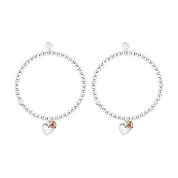 2PK Life Charms Just Because Happy Birthday Bracelet Silver Gold 17.5cm