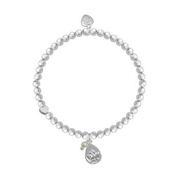 Life Charms Just Because Chapter Plated Stretch Bracelet Silver 17.5cm