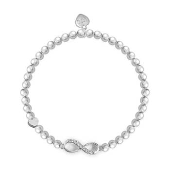 Life Charms Just Because Forever Stretch Bracelet Silver 17.5cm