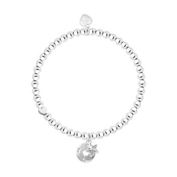 Life Charms Just Because Compass Stretch Bracelet Silver 17.5cm