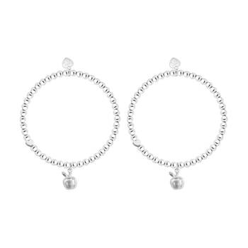 2PK Life Charms Just Because Best Teacher Stretch Bracelet Silver 17.5cm