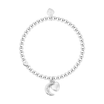 Life Charms Just Because Love You Stretch Bracelet Silver 17.5cm
