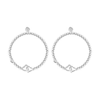 2PK Life Charms Just Because Beautiful Friend Bracelet Silver 17.5cm
