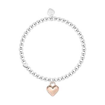 Life Charms Just Because So Proud Stretch Bracelet Silver Rose Gold 17.5cm