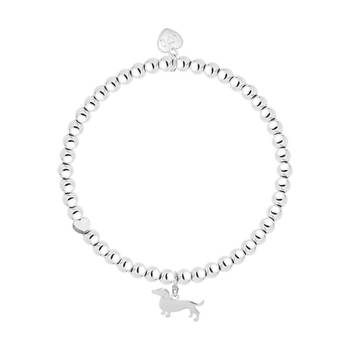 Life Charms Just Because Little Sausage Bracelet Stretch Silver 17.5cm