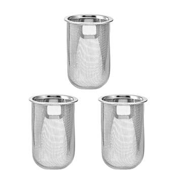 3PK La Cafeti?re 2 Cup Teapot Stainless Steel Fine Mesh Tea Filter Silver