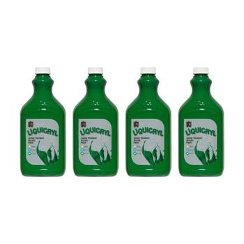 4PK Educational Colours Liquicryl Junior Student Acrylic Paint Green 2L