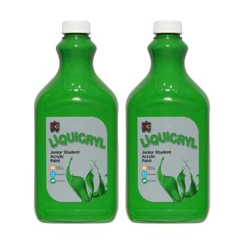 2PK Educational Colours Liquicryl Junior Student Acrylic Paint Leaf Green 2L