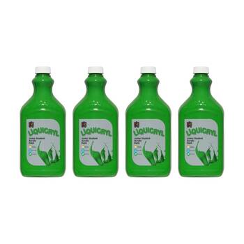 4PK Educational Colours Liquicryl Junior Student Acrylic Paint Leaf Green 2L