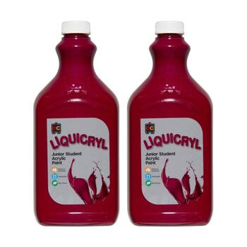 2PK Educational Colours Liquicryl Junior Student Acrylic Paint Magenta 2L
