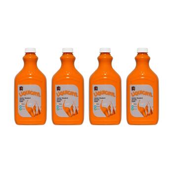 4PK Educational Colours Liquicryl Junior Student Acrylic Paint Orange 2L