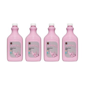 4PK Educational Colours Liquicryl Junior Student Acrylic Paint Pink 2L