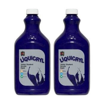 2PK Educational Colours Liquicryl Junior Student Acrylic Paint Purple 2L