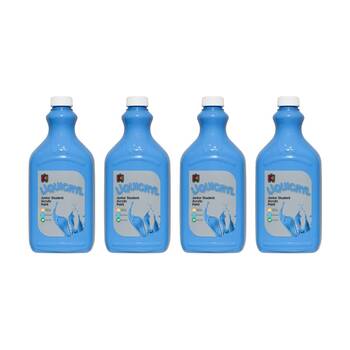4PK Educational Colours Liquicryl Junior Student Acrylic Paint Sky Blue 2L
