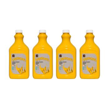 4PK Educational Colours Liquicryl Junior Student Acrylic Paint Warm Yellow 2L