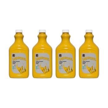 4PK Educational Colours Liquicryl Junior Student Acrylic Paint Yellow Ochre 2L