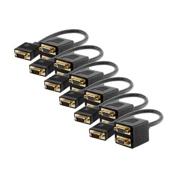 6PK Pro2 Vga Plug To 2X Socket 30cm Lead Splitter Y Adaptor Gold Plated VGA