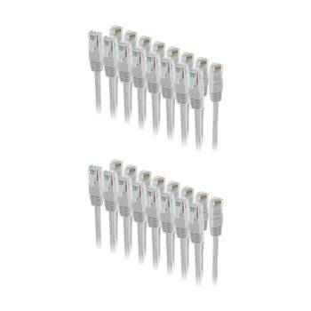 16PK Pro2 1M White Cat6 Patch Lead Ethernet Cable 1m RJ45 Moulded Strain Relief