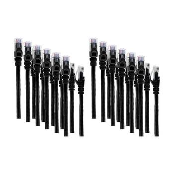 12PK Pro2 2M Black Cat6 Patch Lead CAT6 Ethernet Cable RJ45 Moulded Networking