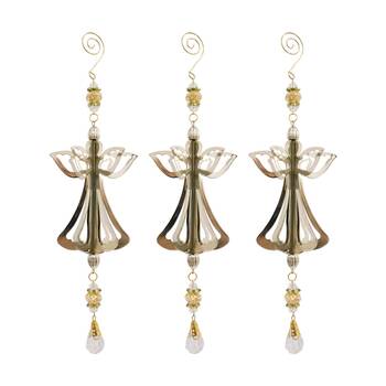 3PK LVD Seasonal Metallic Shine Angel Hanging Decorative Ornament 13x8x7cm