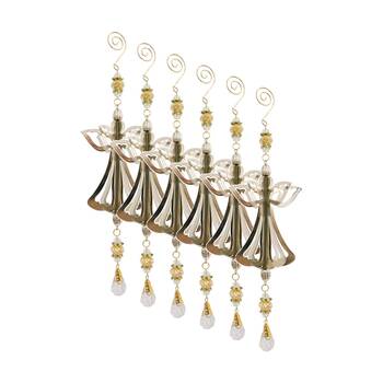 6PK LVD Seasonal Metallic Shine Angel Hanging Decorative Ornament 13x8x7cm