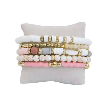 5pc LVD Marigold Elastic Bracelet Wrist Jewellery Accessory Gift Set 17cm