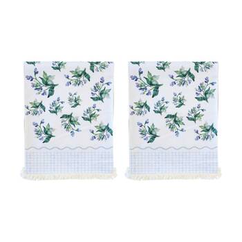 2PK LVD Floral Artistry Rectangular Polyester Table Runner W/ Fringing 180x33cm