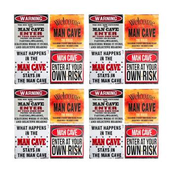4x 4pc LVD Glossy Ceramic Retro Man Cave Square Coaster Set Tableware 10x10cm