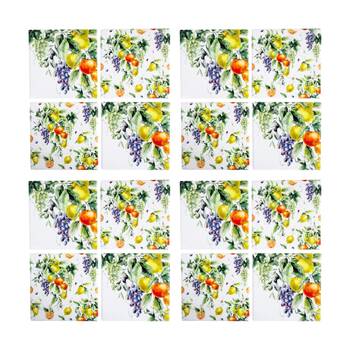 4x 4pc LVD Mediterranean Seaside Square Ceramic Coaster Set 10x10cm