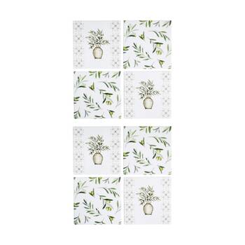 2x 4pc LVD Decorative Olives Ceramic Square Drink Coasters Home Decor 10x10cm