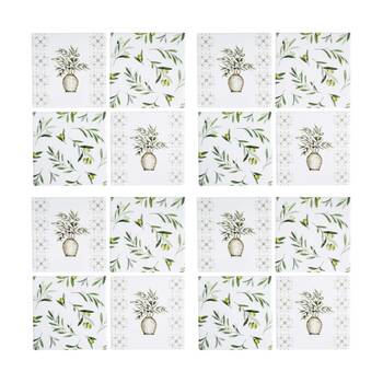 4x 4pc LVD Decorative Olives Ceramic Square Drink Coasters Home Decor 10x10cm
