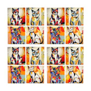 4x 4pc LVD Decorative Picatsso 2 Ceramic Square Drink Coasters Decor 10x10cm