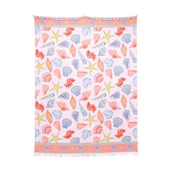 LVD Blue/Red Microfibre Shell Beach Towel Extra Large 150x200cm