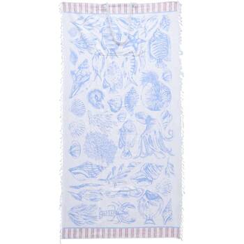 LVD 2-in-1 Blue/White Fish Stories Microfibre Beach Towel & Bag 90x180cm