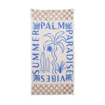 LVD 2-in-1 Palm Paradise Summer Vibes Microfibre Beach Towel & Bag 90x180cm
