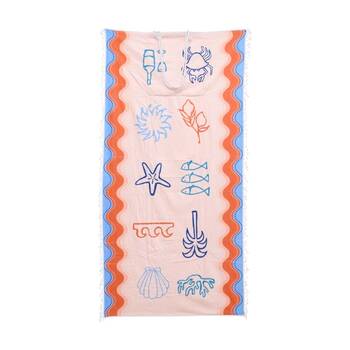 LVD 2-in-1 Mediterranean Microfibre Beach Towel & Bag 90x180cm