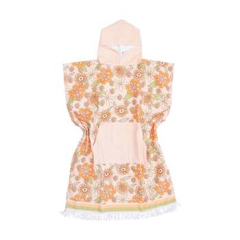 LVD Vintage Flowers Adult Microfibre Poncho Towel W/ Pockets 80x110cm