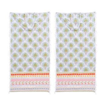 2PK LVD 2-in-1 Palm Deco Kids Microfibre Towel & Tote Bag 70x140cm