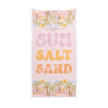 LVD 2-in-1 Surf Salt Sand Pink Kids Microfibre Towel & Tote Bag 70x140cm