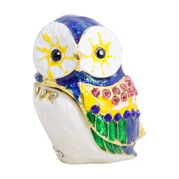 LVD Decorative Owl Jewellery/Accessory Trinket Box Multicolour 6x5.5x4.5cm