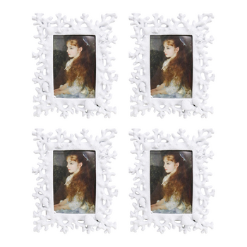 4PK LVD Textured Coastal Coral 4x6 Resin Luxe Photo Frame Home Decor 23x18x2.5cm