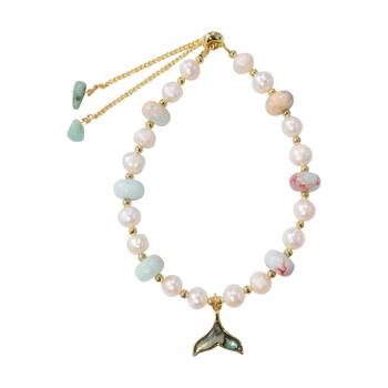 LVD Pearl Bracelet Wrist Jewellery Accessory W/ Extender Ocean-Blue Jasper