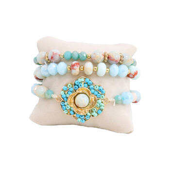 3pc LVD Breeze Elastic Bracelet Wrist Jewellery Accessory Gift Set 16cm