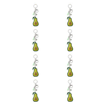 8PK LVD Kids Green Avocado Keyring/Bag Hanger Accessory 7.5x4.5x2.5cm