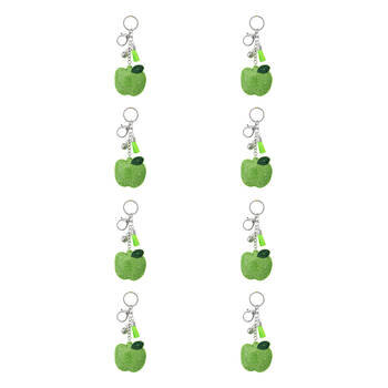 8PK LVD Kids Sparkly Green Apple Keyring/Bag Hanger Accessory 6x6x2.5cm